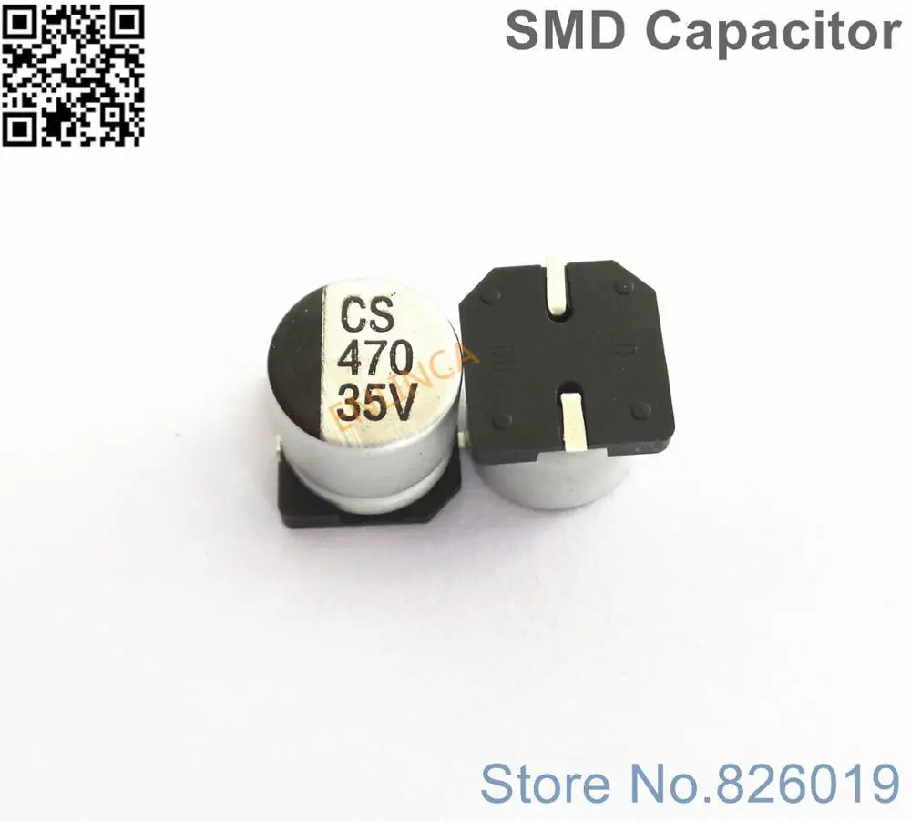 

5 шт./лот 35 в 470 мкФ SMD алюминиевые электролитические конденсаторы размером 10*10 мм 470 мкФ 35 в