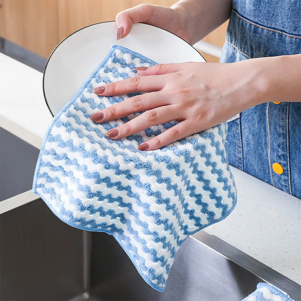 

10Pcs Set Nonstick Oil Fast Dish Cloths Kitchen Dishcloths for Dish Towel Cleaning Cloths