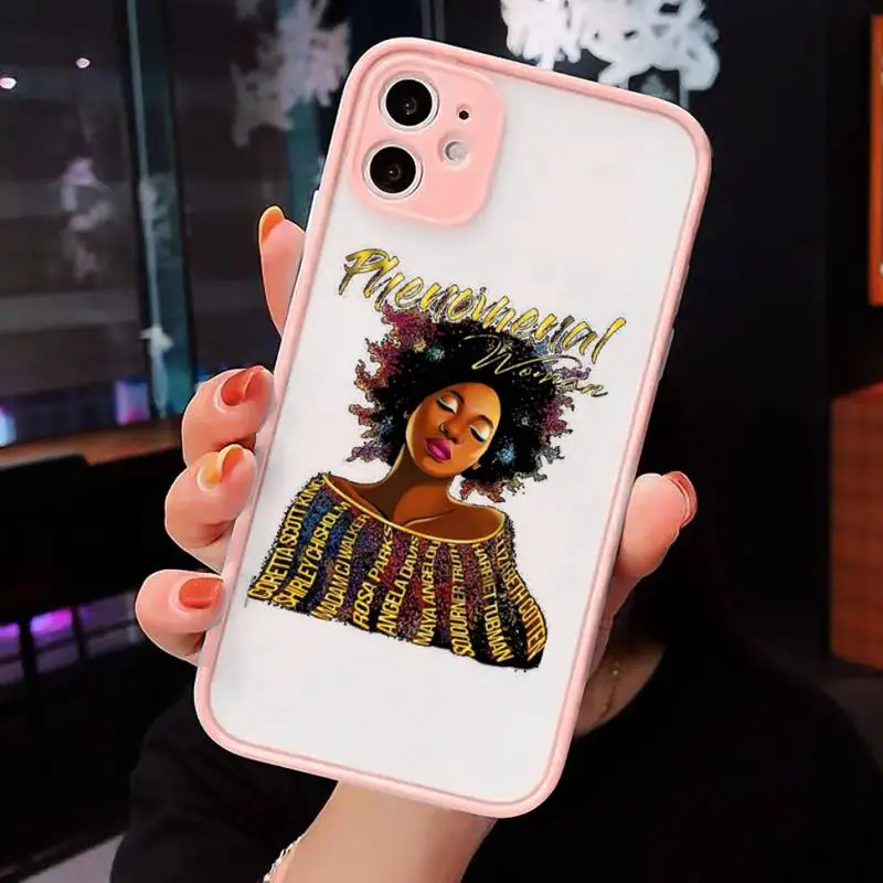 

2bunz Melanin Poppin Aba black girl Phone Cases matte transparent For iphone 7 8 11 12 plus mini x xs xr pro max cover