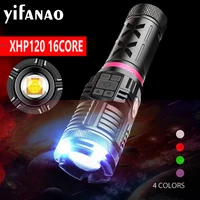 16 core xhp160 led flashlight with cob usb recharge zoom torch outdoor tactical flash light powerful lantern use 3x18650 battery