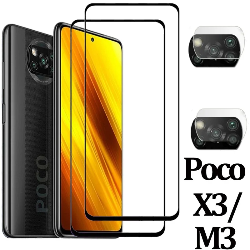 

Закаленное стекло 2 в 1 для Xiaomi Poco M3 X3 X2 F2 M2 Pro, защита экрана, пленка для объектива камеры, пленка для стекла Poco X3 NFC