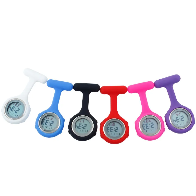 ALK Digital Silicone Nurse Watch Fob Pocket Watches Dog Paw Doctor Gift Medical Hospital Brooch Lapel Clock Brand Week Date