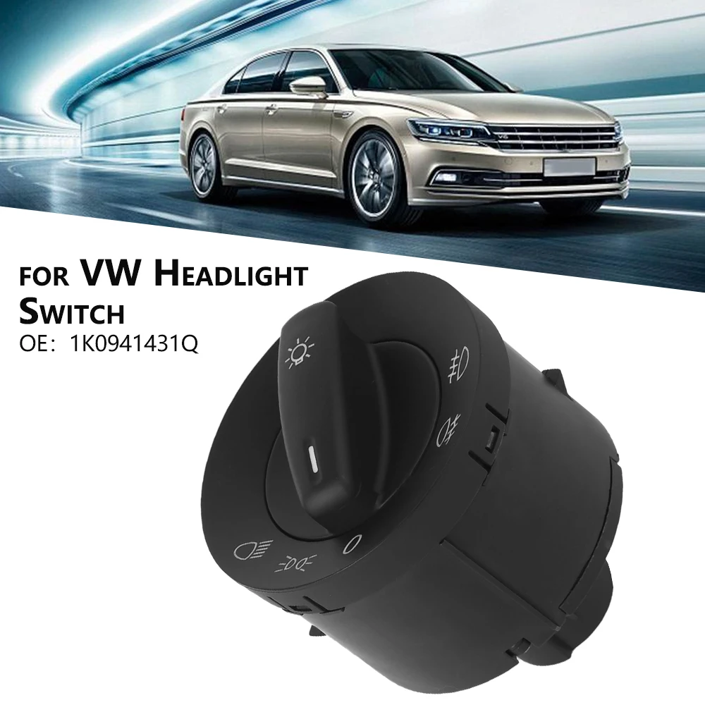 

Headlight Switch Lamp Knob Control Switch For VW Volkswagen Golf 5 6 Caddy JETTA TOURAN Passat B6 B7 CC 1K0941431N