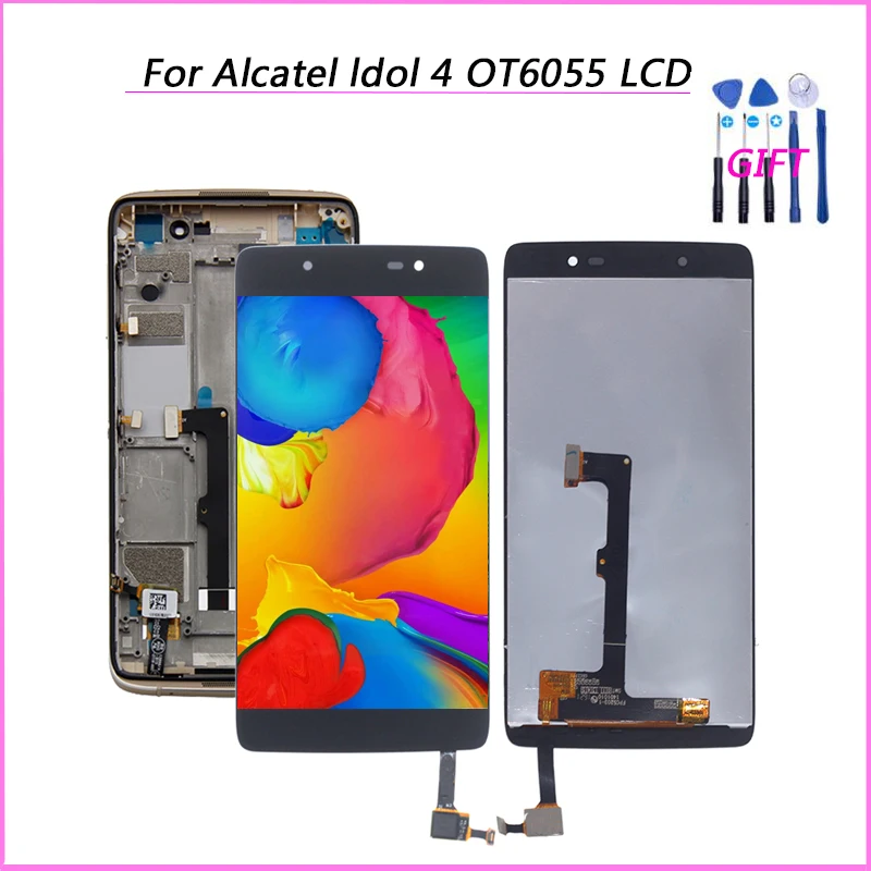 100% протестирован для Alcatel Idol 4 OT6055 OT 6055 6055B 6055H 6055y ЖК дисплей и сенсорный экран в