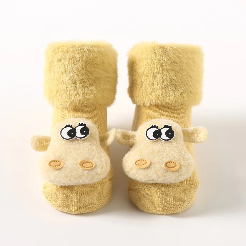 Calcetines gruesos de algod&oacute;n suave para ni&ntilde;os y ni&ntilde;as, medias de animales de dibujos animados para reci&eacute;n nacidos, calcet&iacute;n de suelo c&aacute;lido-4