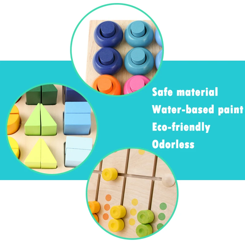 

Wooden Baby Toys Learning Geometric Shape Color Matching Toys Early Education Blocks Sensory Activity Toys For Kids