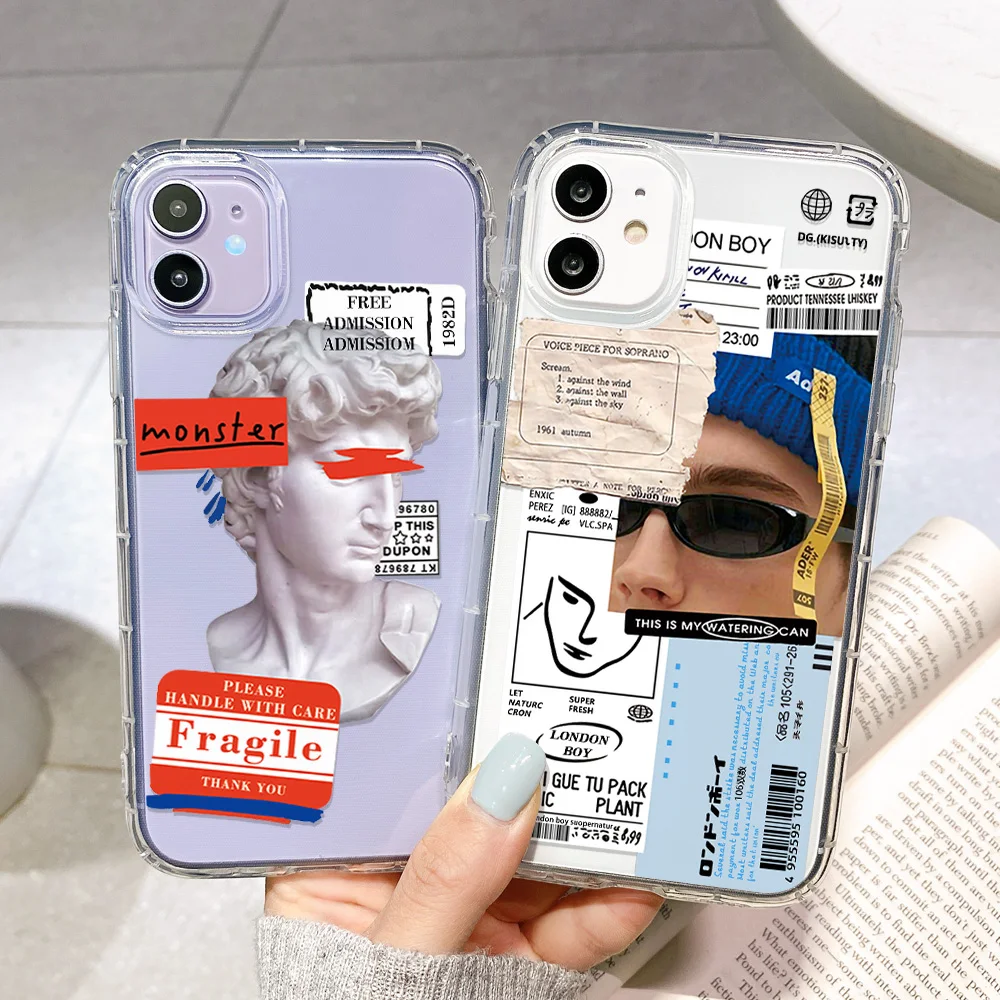 Case For Iphone 11 Cases Silicon Cartoon Funda Iphone 12 13 14 Pro Max XR SE 2020 7 8 X Xs 6 6s Plus Mini SE 3 ShockProof Cover