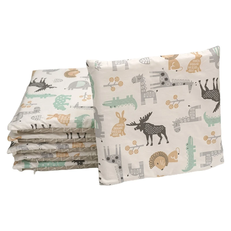 

6 Pcs Baby Soft Cotton Crib Bumper Newborn Bed Cot Protector Pillows Cushion Mat