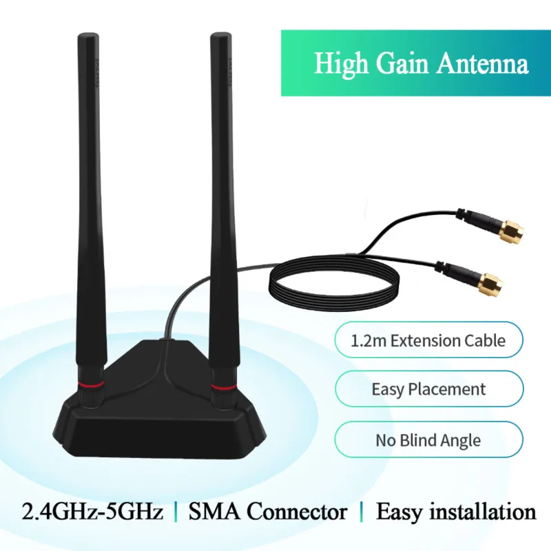 Высокоусиленный 2 4G/5Ghz двухдиапазонный 6DBI SMA всенаправленный внешний антенный