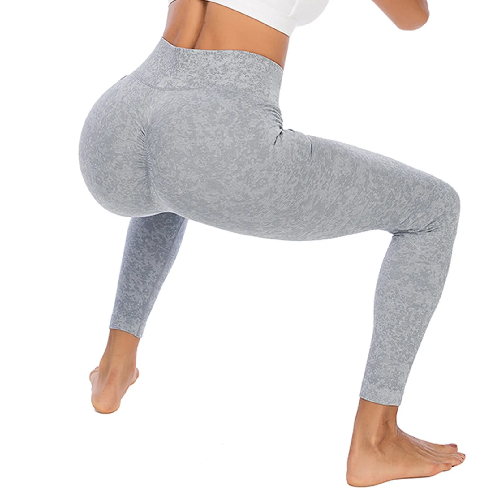 

Leggings Women's Seamless Gray Hip Lifting Pure Color Elasticity Fitness Sport Pants Sweatpants For Women Pantalones Deportivos
