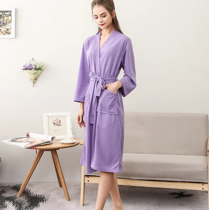Осенние вафельные халаты для влюбленных, для мужчин и женщин, кимоно для сосания воды, ночные рубашки размера плюс, банный халат для спа 3XL