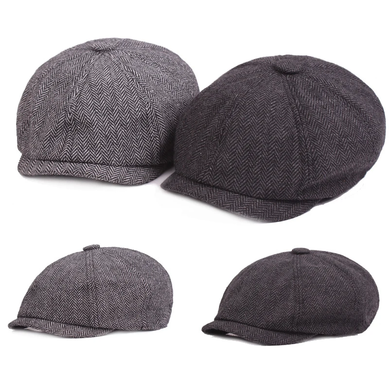 

Vintage Warm Comfortable Beret Solid Color Painter Peaked Hat Stylish Newsboy Beret Western Style Individual Cotton Hat