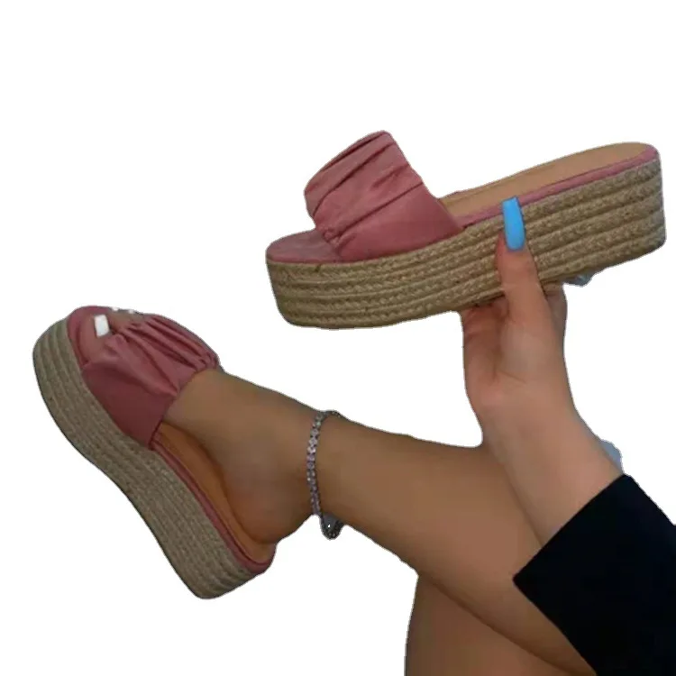 

Summer Flax Slippers Women Casual Linen Slides Multi-Style Non-Slip EVA Home Flip Flops Indoor Wedges Shoes Female Sandals
