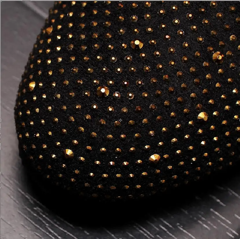 Men Shoes Bowknot loafers Black Diamond Rhinestones Spikes men shoes Rivets Casual Flats sneakers wholesale | Обувь