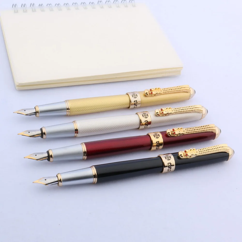 JINHAO 1000 перьевая ручка белый классический стиль иридий дракон подарок золотой