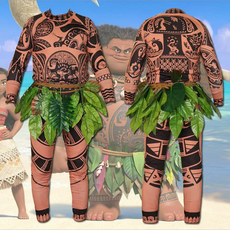 Футболка/брюки с татуировкой Moana Maui костюмы на Хэллоуин для взрослых мужчин и