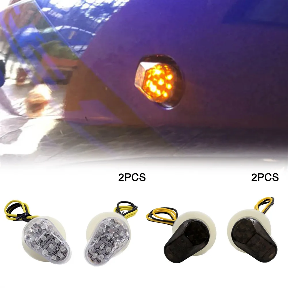 

1 Pair Motorcycle Turn Signals Lights Motorbike LED Indicator Flashing Lights Built-in Mounting Indicator Lamp