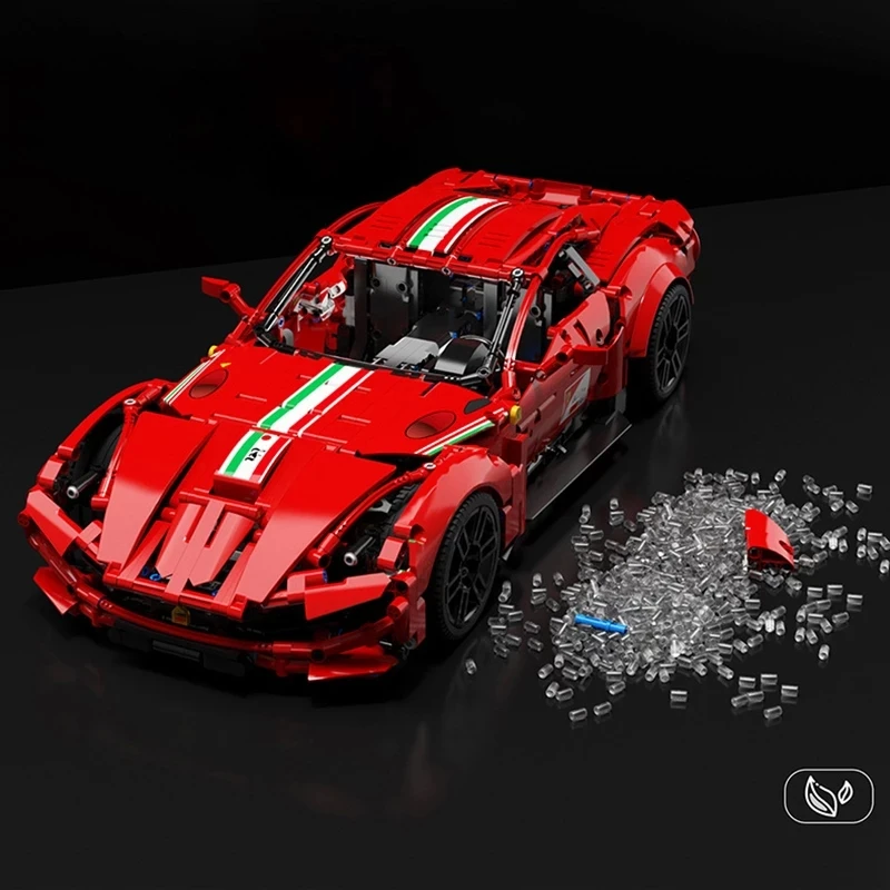 new moc technical car builidng blocks f12 speed expert super sports red racing vehicle toys for adult boy friend christmas gifts free global shipping