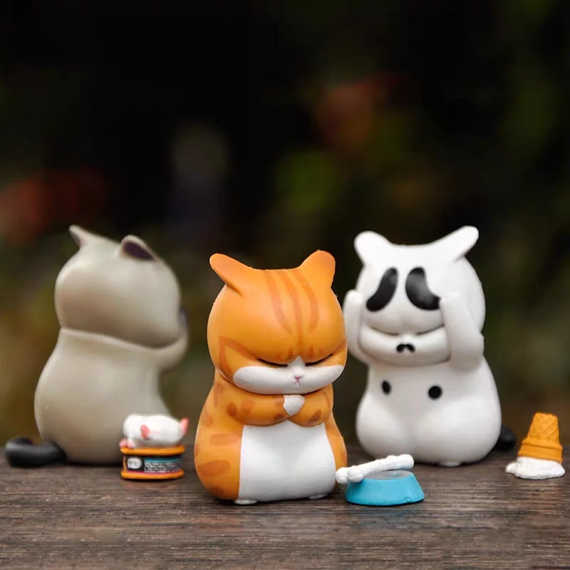 Кавайная модель кошки аниме милая имитация фигурка украшение для дома экшн