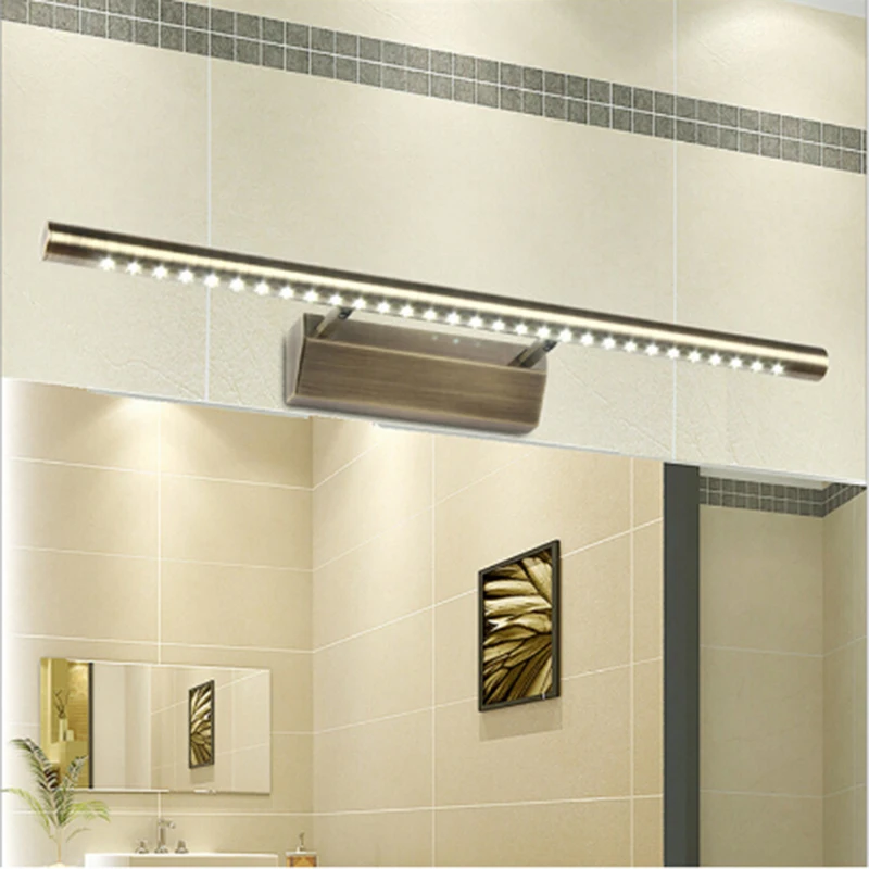 

Vintage Brief High Brightness Flexible 40/55cm Waterproof IP65 LED Wall Sconce Lamp Bathroom 5w Bronze Mirror Light AC 80-265V
