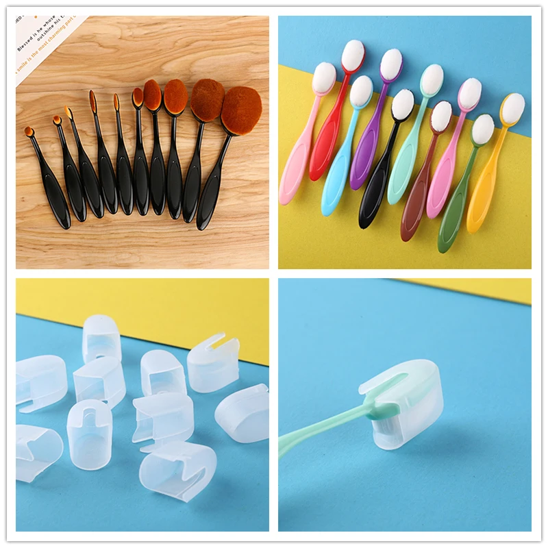 

10 Pcs/set Colorful Blending Brushes with Covers Painting Makeup Brush To Make Up for Scrapbooking Album/photo Paper Card Craft