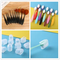 10 pcsset colorful blending brushes with covers painting makeup brush to make up for scrapbooking albumphoto paper card craft