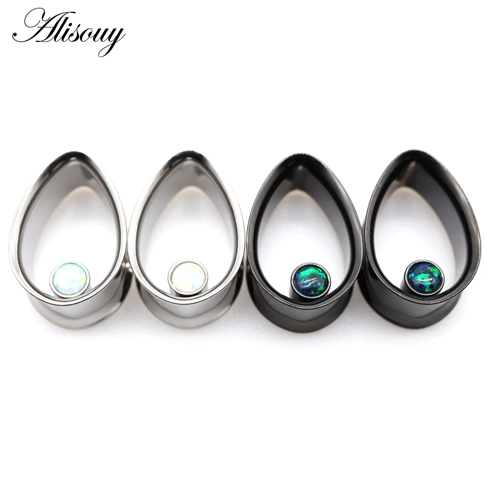 

Alisouy 2 шт. новые модные тоннели Для Пирсинга Ушей из нержавеющей стали