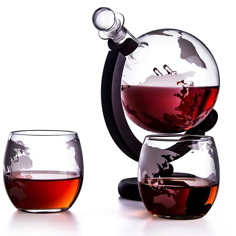 3pcs 900ML 300ML Glass Bar Set Creative Personality Globe Sailing Craft Wine Bottle For Whiskey Red Vodka Brandy | Дом и сад