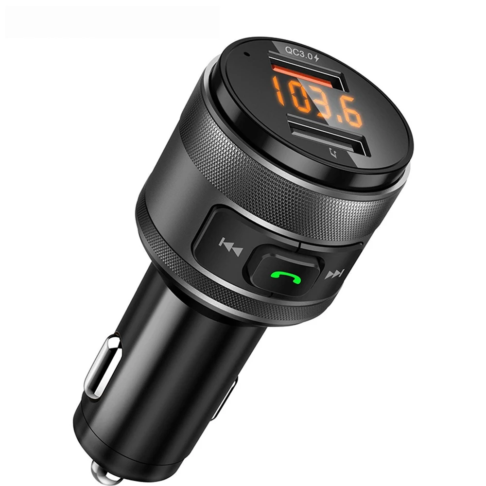Черный VicTsing Bluetooth fm-передатчик автомобильный QC3.0 5 в 3.4A беспроводной передатчик приемник MP3 музыкальный плеер Автомобильный комплект радио адаптер - Цвет: Черный