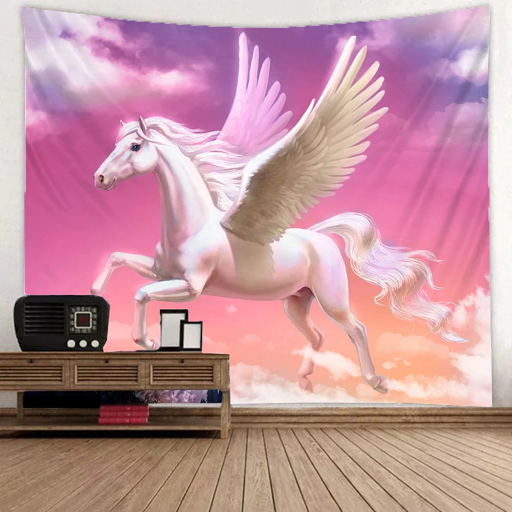 3D гобелен с цифровым принтом фантазия Единорог настенный художественный Пегас
