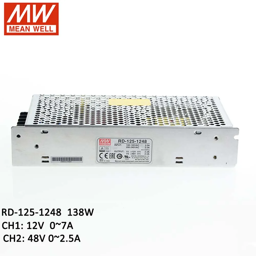 MEAN WELL RD 125 1248 138 Вт Двойной выход 12 В 48 постоянного тока импульсный источник