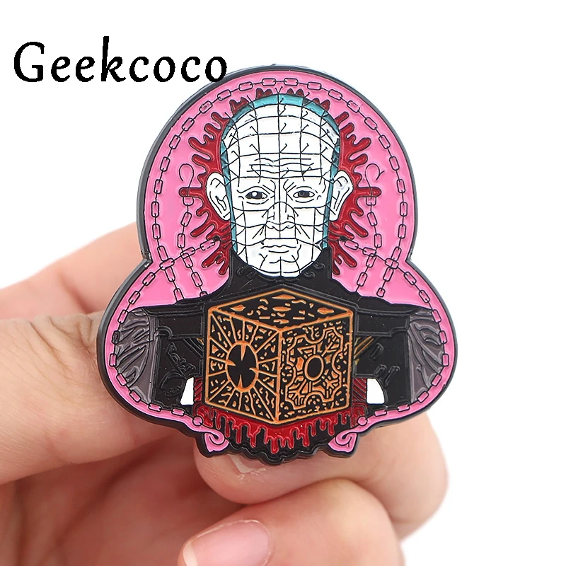 Hellraiser броши для мужчин и женщин цинковый сплав Эмаль Булавка медаль мультфильм для рубашки рюкзак Одежда Декоративные значки J0660