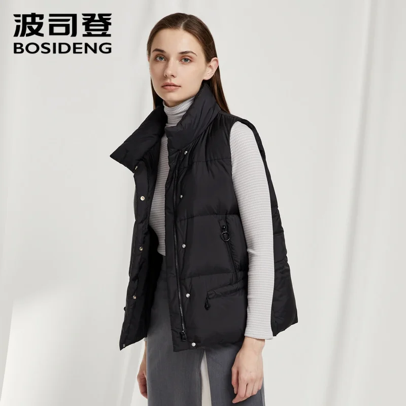 Пуховой жилет BOSIDENG женский зимний с воротником-стойкой утепленный свободный