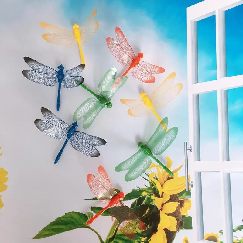 4 шт. ПВХ 3D наклейки в виде стрекозы | Дом и сад