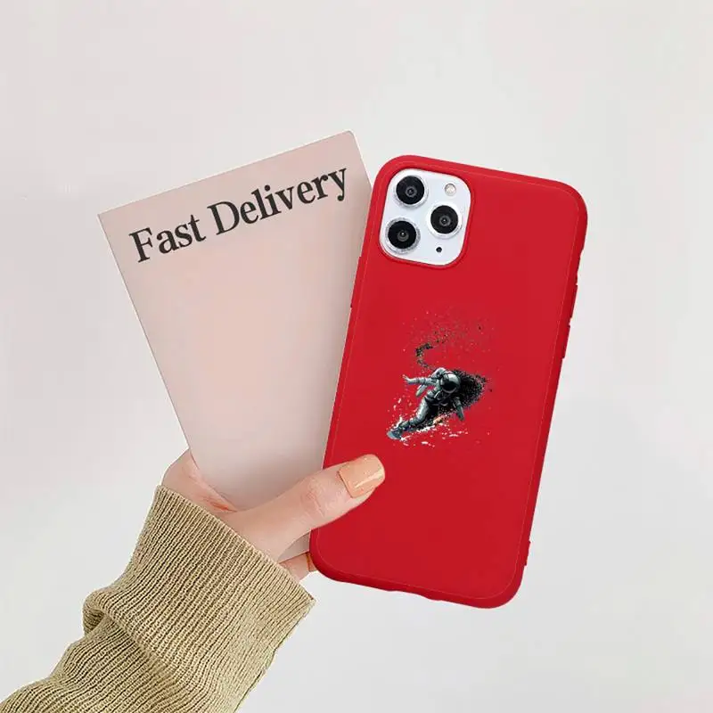 

Cartoon astronaut luxury Phone Case coque capa Candy Color for iPhone 11 12 mini pro XS MAX 8 7 6 6S Plus X SE 2020 XR