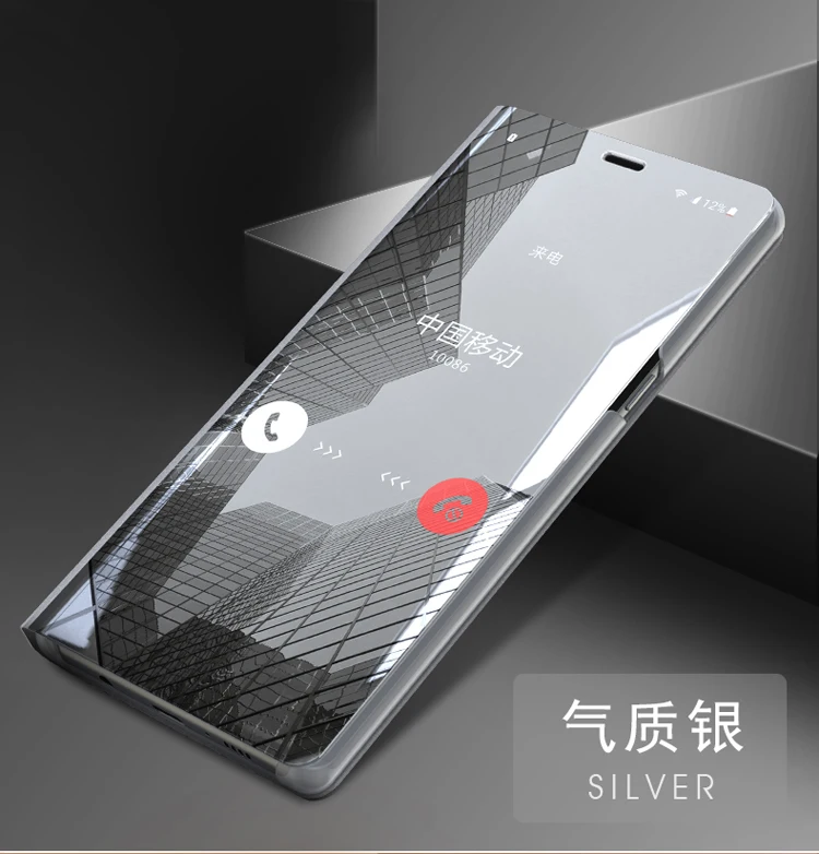 Серебристый Умный зеркальный флип-чехол Xiaomi Redmi note 8 Pro Redmi 6 7 8 6A 7 A 8 A S2 чехол для телефона защитный чехол - Цвет: Серебристый