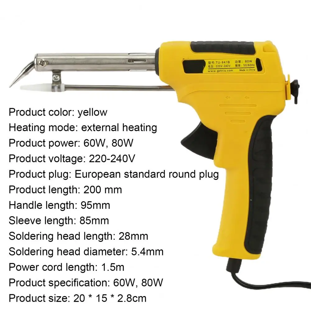 

60/80W Electric Soldering Iron Sophisticated Smooth Tinning External Mica Heating Specialized Manual Tin Soldering Tool Supplies