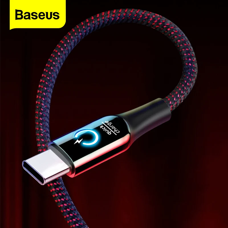 

Baseus 3A Smart Power Off USB Type C Cable Qick Charge Type-c Cable For Samsung S10 S9 S8 Plus Oneplus 6t 6 5t USB C USB-C Cable