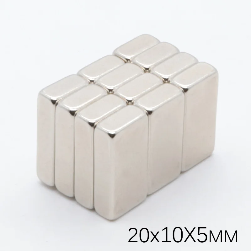50 шт. 20x10x5 мм N35 сильной квадратной NdFeB неодимовый магнит редкоземельный 20*10*5