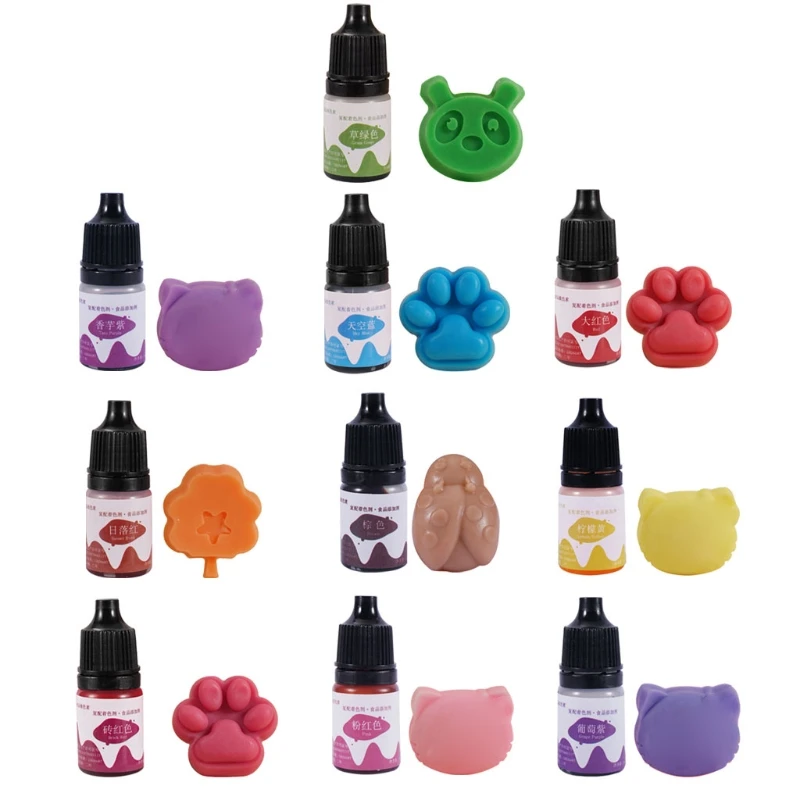 

10 цветов, 10 мл, краситель для мыла ручной работы, пигмент «сделай сам», фотоформа, свечное мыло, краситель, жидкий блеск для губ, краситель