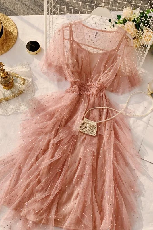 Новинка 2019 модное женское французское асимметричное газовое платье милое