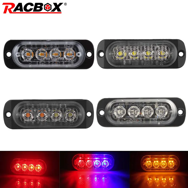 4 светодиода стробоскоп предупреждающий светильник Решетка мигающий бар