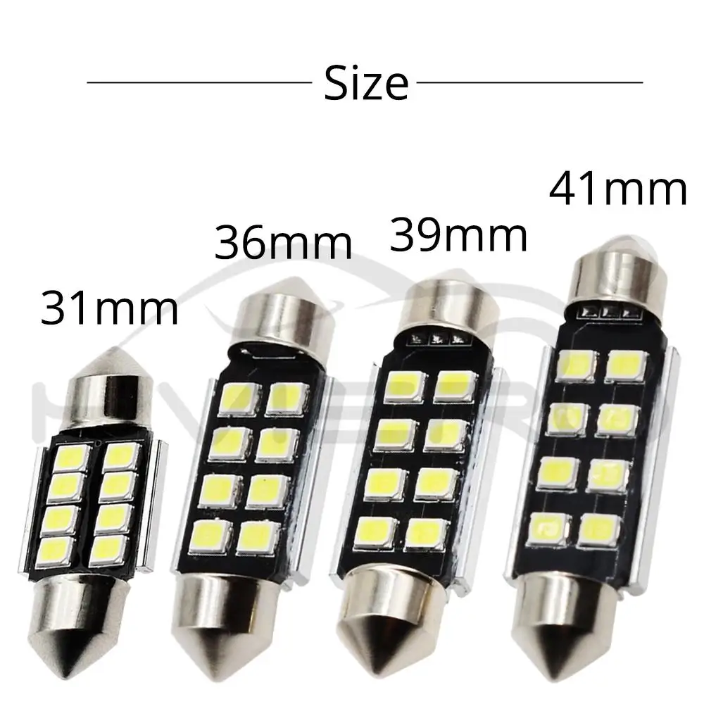 1 шт. 2835 8SMD Купол гирлянда Canbus Led 36 мм 39 42 белый авто светодиодные лампы для чтения