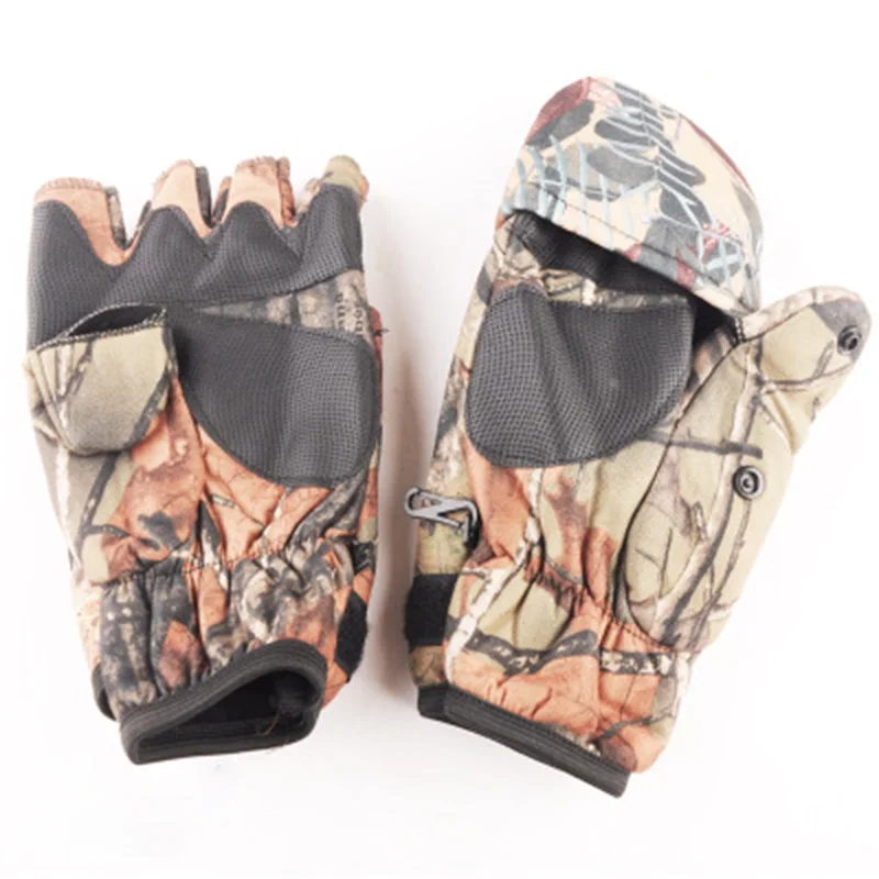 

Half finger gloves camouflage men's warm gloves waterproof flip gloves outdoor fitness gloves winter Touch Screen Mittens E8