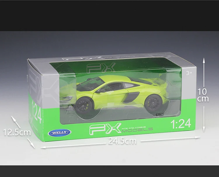 WELLY 1:24 литая модель автомобиля MCLAREN 675LT гоночный автомобиль металлическая