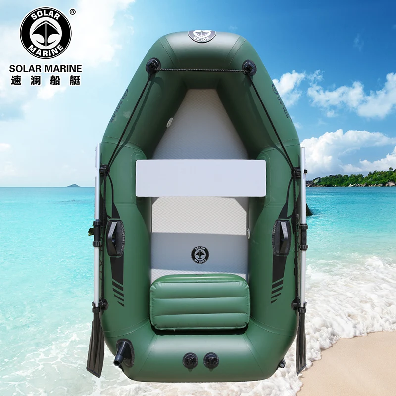 

Solarmarine 2 M 2 Person Inflatable PVC Boat Fishing Kayak Thick And Wear-resistant Canoe With Air Mat Floor Aluminum Alloy Oars