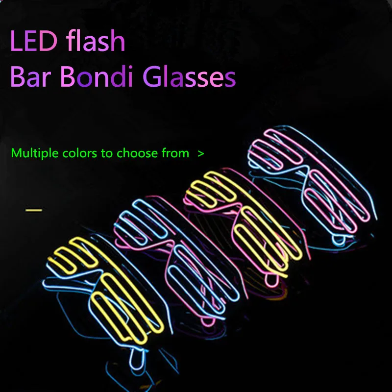 

Double-colored Flashing Eyeglass Party Wire LED Light Glasses Halloween Fluorescent Luminous Glowing Glasses Party Decorations