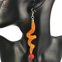 ukebay mesh jewelry long pearl earrings orange earring for women gothic drop earrings geometric ear accessories birthday gifts