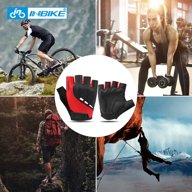 Перчатки для рыбалки INBIKE дышащие Нескользящие перчатки с открытыми пальцами