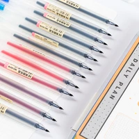 12 color transparent matte rod gel pen set 0 5mm ballpoint refill marker pens drawing stationery gift office school supply h6808
